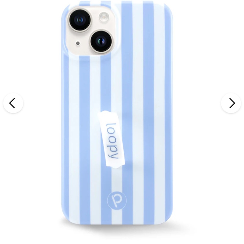 Loopy Case Sky Blue and White Striped Phone Cover
